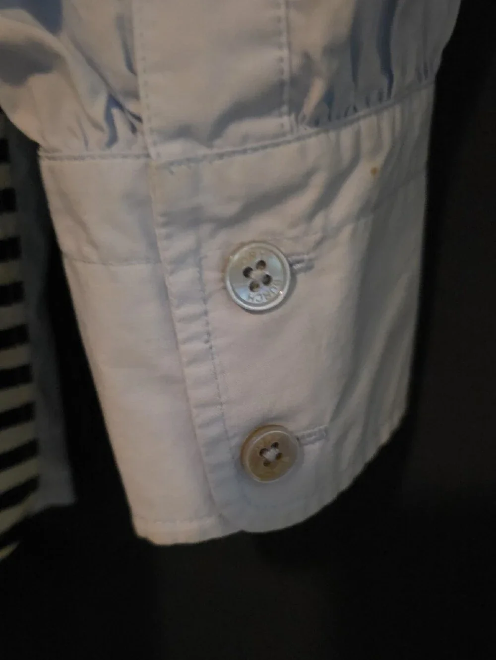 Tory Burch Light Blue Long-Sleeve Button-Down Shirt with Monogram Pocket